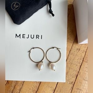 Mejuri Organic Pearl Large Hoops
